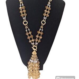 Joan Rivers Day/Night Swarovski Crystal Necklace 26-29" With Removable 5" Tassle